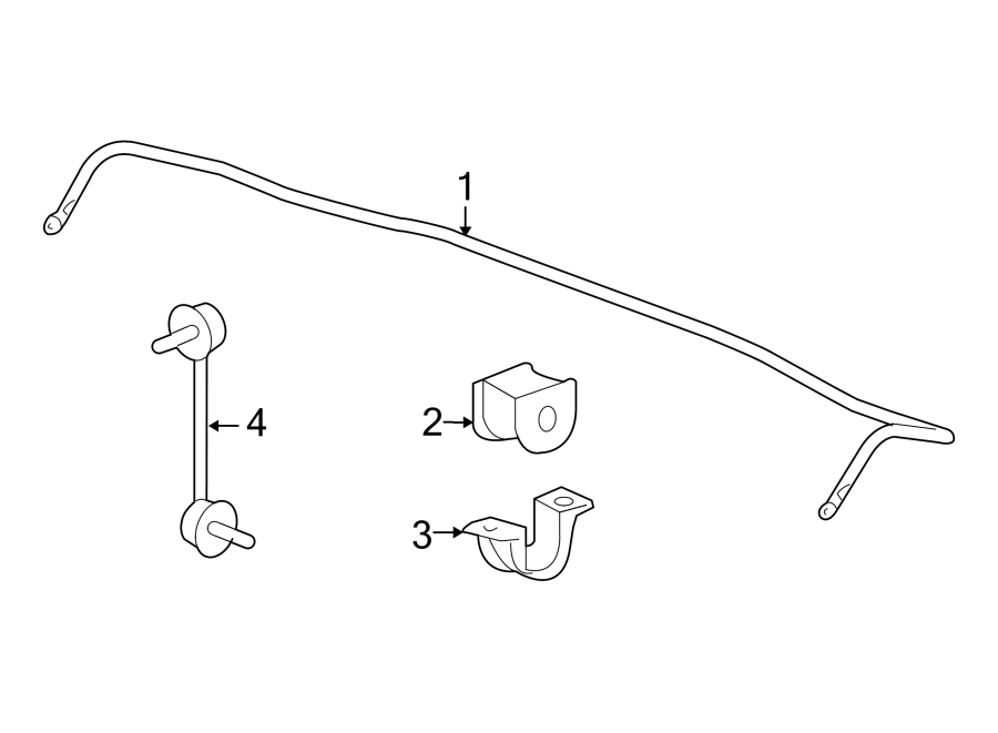 REAR SUSPENSION. STABILIZER BAR & COMPONENTS.