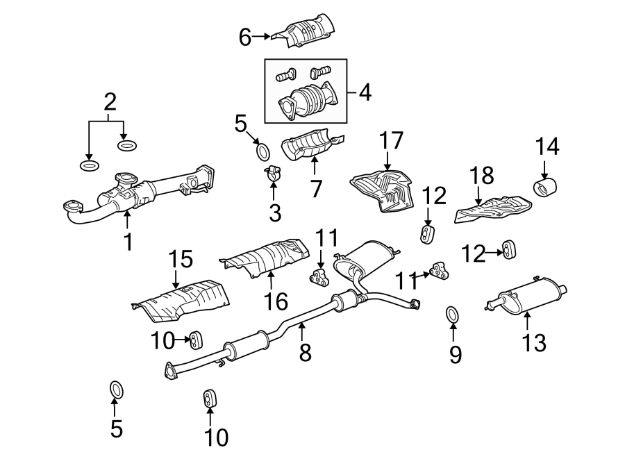 EXHAUST SYSTEM. EXHAUST COMPONENTS.