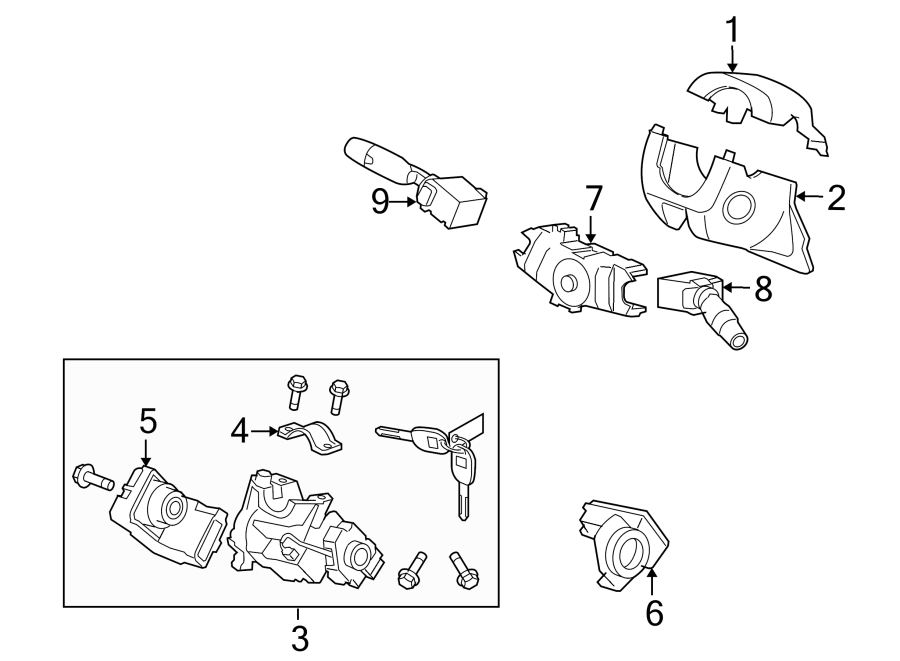 9STEERING COLUMN. SHROUD. SWITCHES & LEVERS.https://images.simplepart.com/images/parts/motor/fullsize/4444370.png