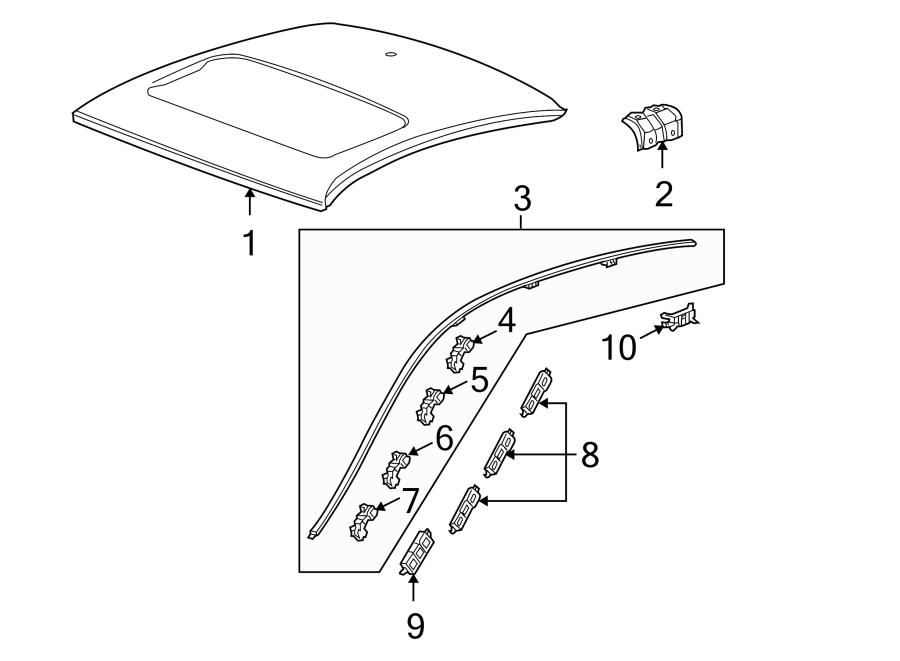 8EXTERIOR TRIM. ROOF & COMPONENTS.https://images.simplepart.com/images/parts/motor/fullsize/4444495.png