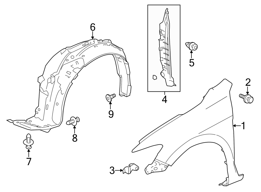 6Exterior trim. Fender & components.https://images.simplepart.com/images/parts/motor/fullsize/4445100.png