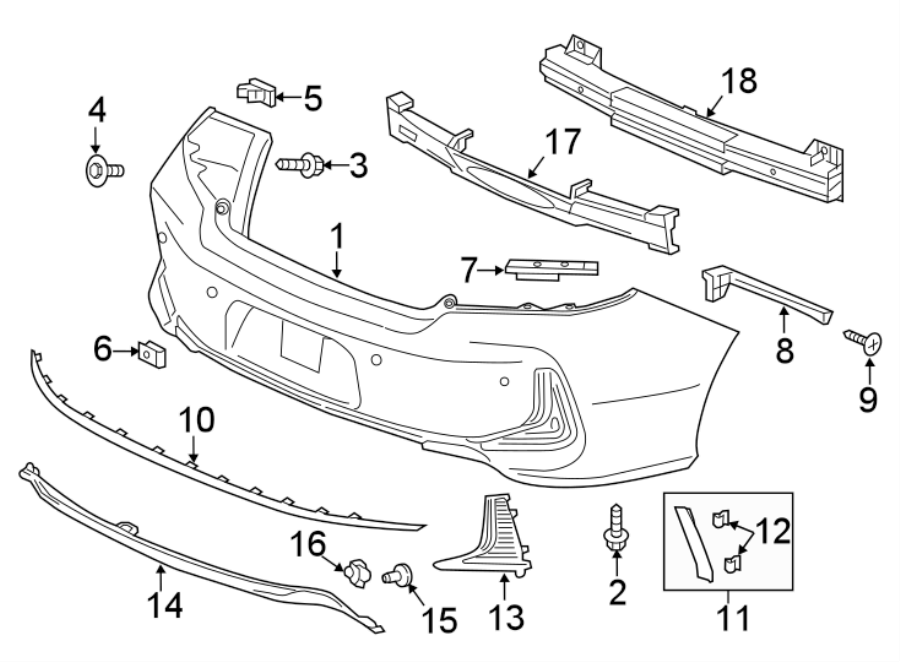 11REAR BUMPER. BUMPER & COMPONENTS.https://images.simplepart.com/images/parts/motor/fullsize/4445637.png