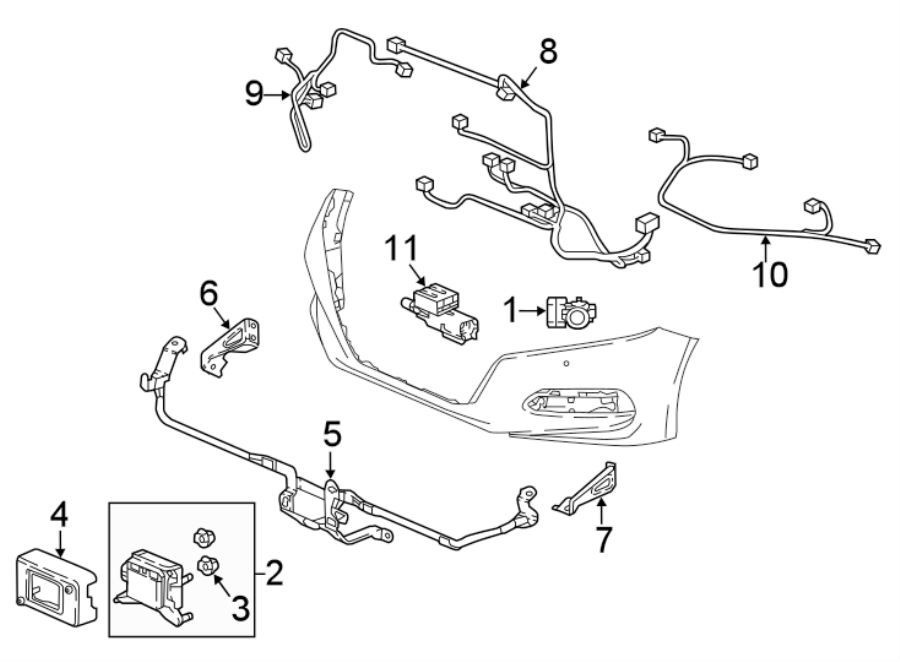 11FRONT BUMPER & GRILLE. ELECTRICAL COMPONENTS.https://images.simplepart.com/images/parts/motor/fullsize/4446015.png