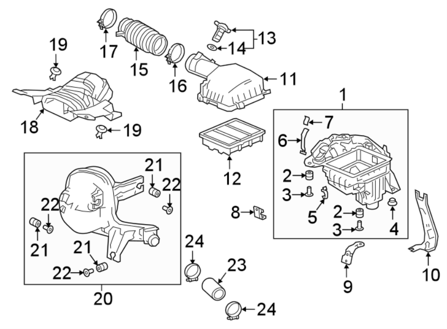 13Engine / transaxle. Air intake.https://images.simplepart.com/images/parts/motor/fullsize/4446225.png