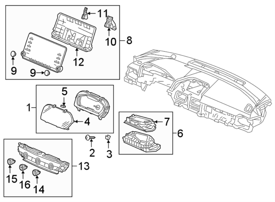 INSTRUMENT PANEL. CLUSTER & SWITCHES.