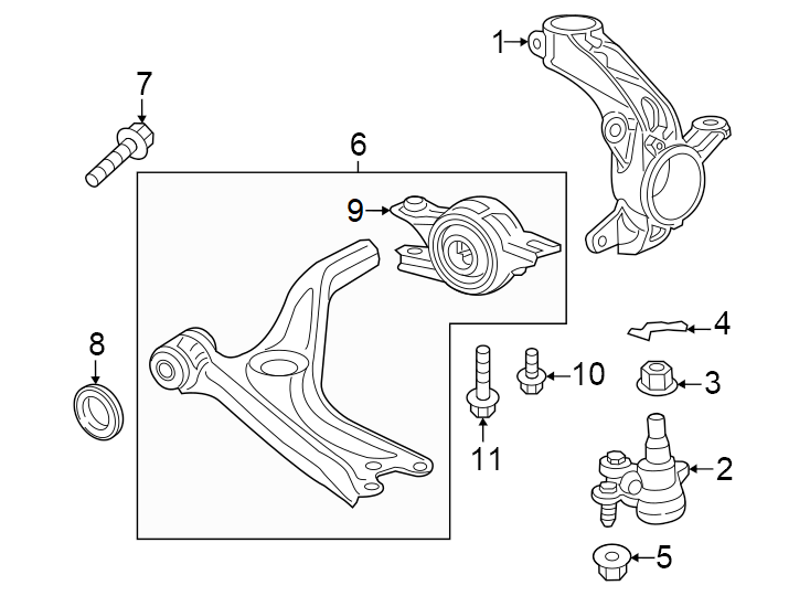 9Front suspension. Suspension components.https://images.simplepart.com/images/parts/motor/fullsize/4447325.png