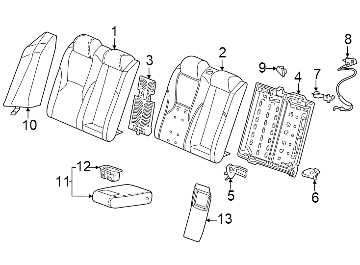 9Seats & tracks. Rear seat components.https://images.simplepart.com/images/parts/motor/fullsize/4447515.png