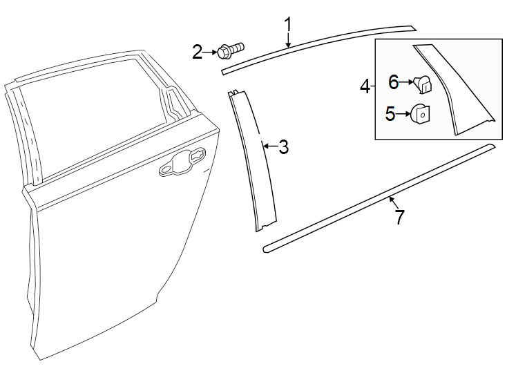 6Rear door. Exterior trim.https://images.simplepart.com/images/parts/motor/fullsize/4447620.png