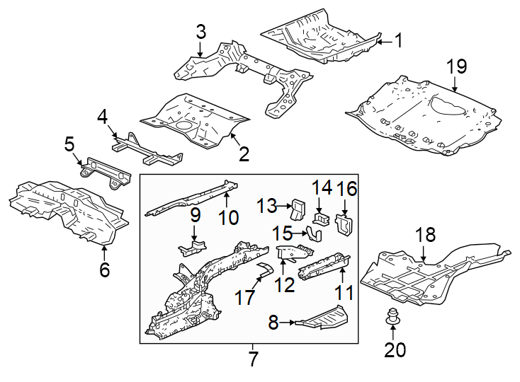 Rear body & floor. Floor & rails.