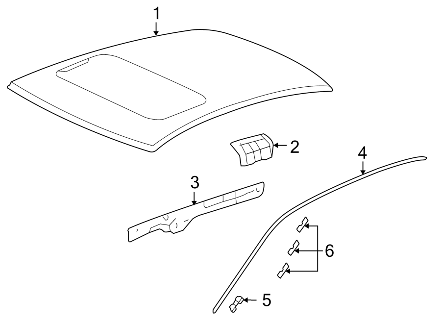 6EXTERIOR TRIM. ROOF & COMPONENTS.https://images.simplepart.com/images/parts/motor/fullsize/4448360.png