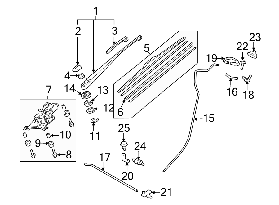 5LIFT GATE. REAR WIPER COMPONENTS.https://images.simplepart.com/images/parts/motor/fullsize/4448555.png