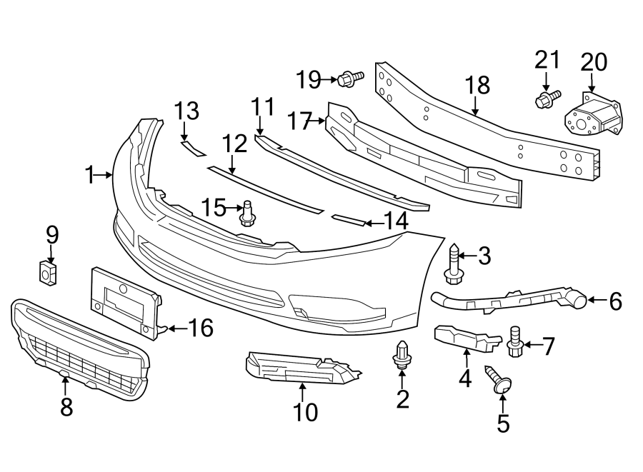 19FRONT BUMPER. BUMPER & COMPONENTS.https://images.simplepart.com/images/parts/motor/fullsize/4449005.png