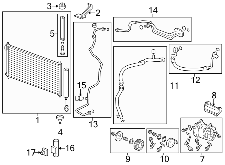 13AIR CONDITIONER & HEATER. COMPRESSOR & LINES. CONDENSER.https://images.simplepart.com/images/parts/motor/fullsize/4449105.png