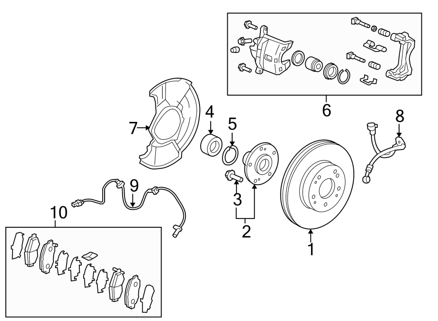 10FRONT SUSPENSION. BRAKE COMPONENTS.https://images.simplepart.com/images/parts/motor/fullsize/4449285.png