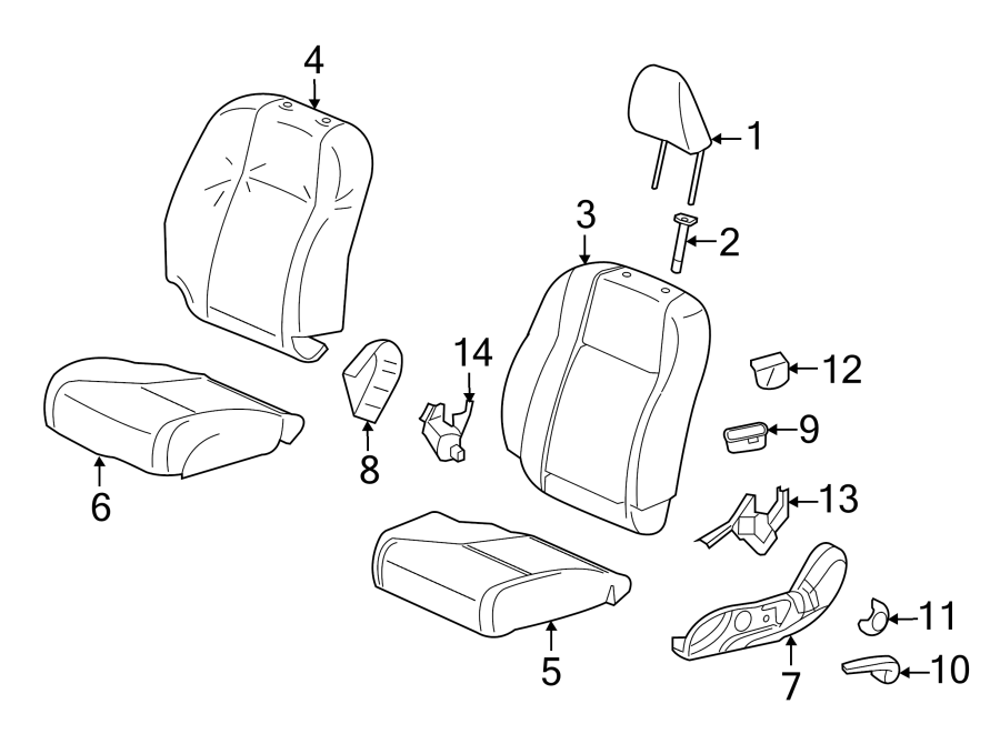 SEATS & TRACKS. FRONT SEAT COMPONENTS.