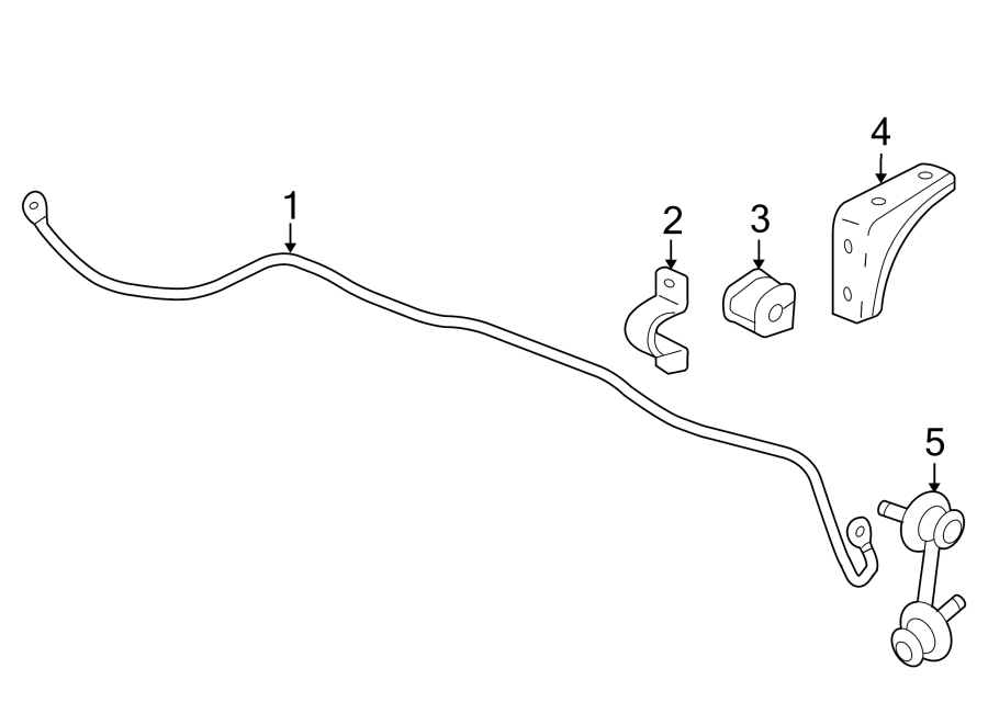 REAR SUSPENSION. STABILIZER BAR & COMPONENTS.