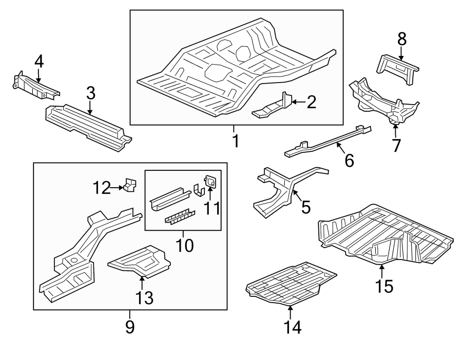 REAR BODY & FLOOR. FLOOR & RAILS.