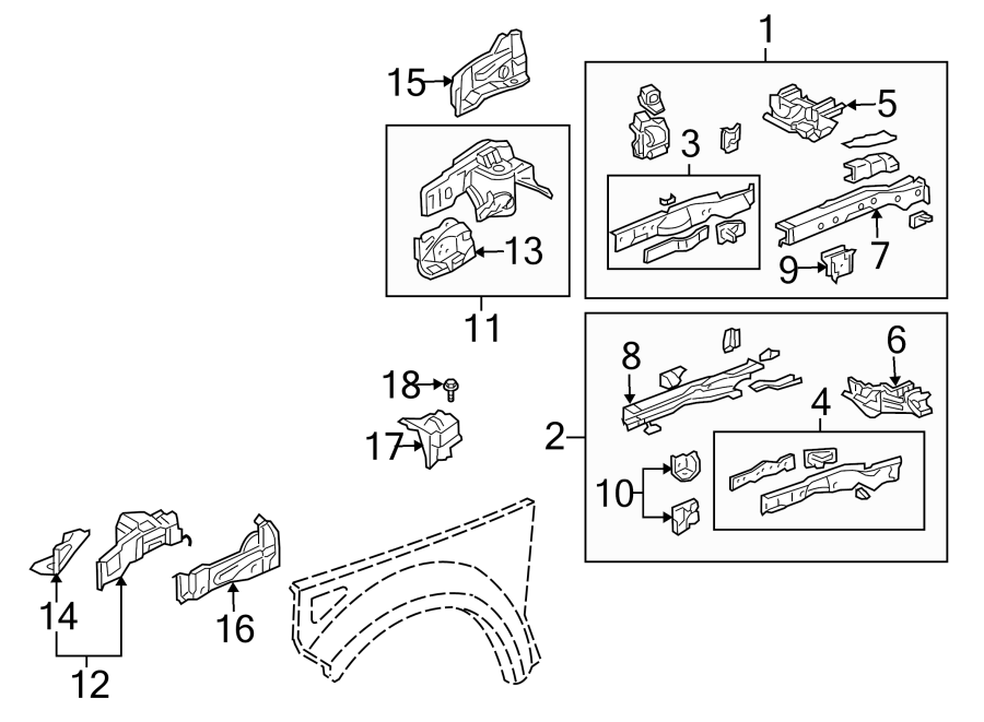 11FENDER. STRUCTURAL COMPONENTS & RAILS.https://images.simplepart.com/images/parts/motor/fullsize/4450090.png