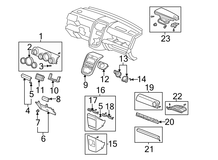 INSTRUMENT PANEL COMPONENTS.