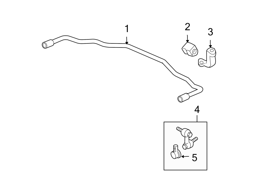 REAR SUSPENSION. STABILIZER BAR & COMPONENTS.