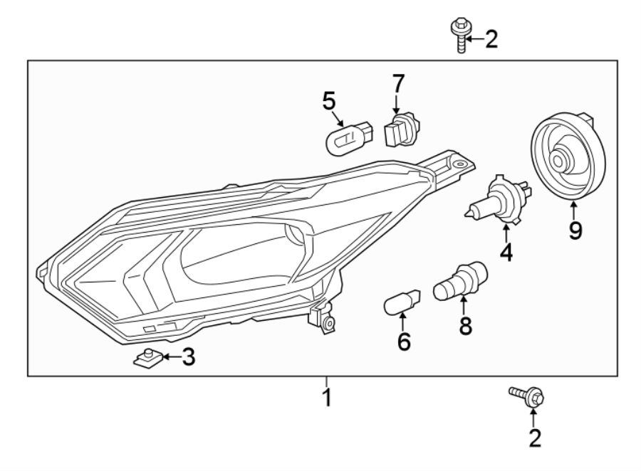 FRONT LAMPS. HEADLAMP COMPONENTS.