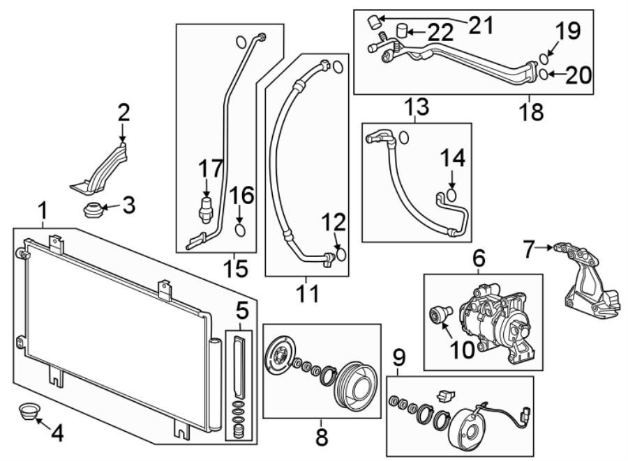 19AIR CONDITIONER & HEATER. COMPRESSOR & LINES. CONDENSER.https://images.simplepart.com/images/parts/motor/fullsize/4451060.png