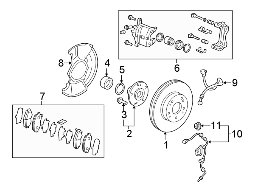 11FRONT SUSPENSION. BRAKE COMPONENTS.https://images.simplepart.com/images/parts/motor/fullsize/4451205.png