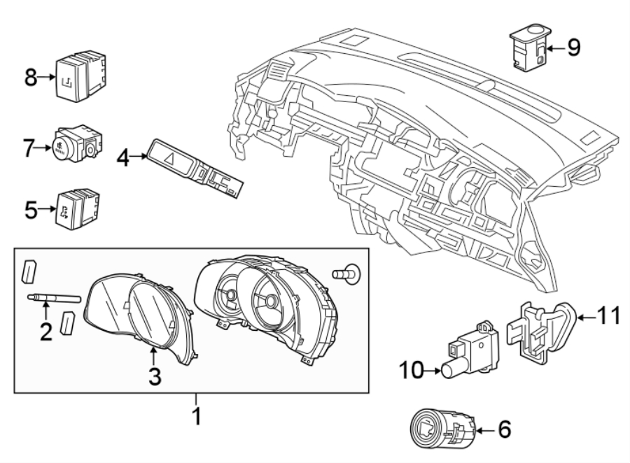 5INSTRUMENT PANEL. CLUSTER & SWITCHES.https://images.simplepart.com/images/parts/motor/fullsize/4451285.png