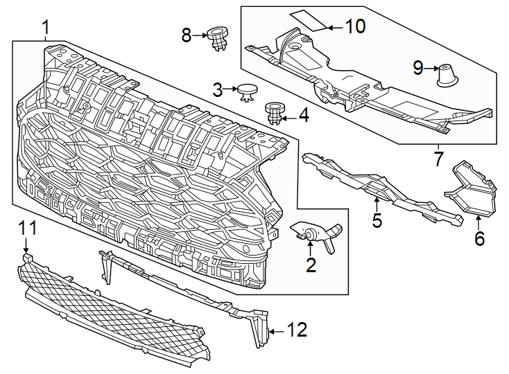 10Front bumper & grille. Grille & components.https://images.simplepart.com/images/parts/motor/fullsize/4452018.png