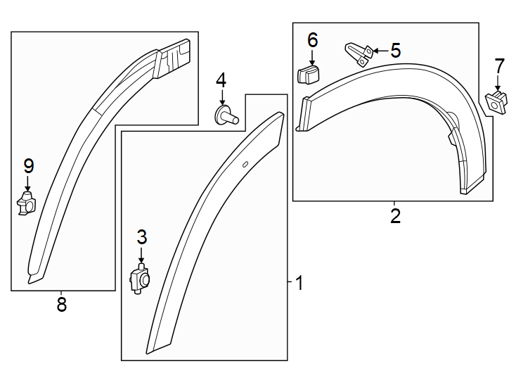 9Quarter panel. Exterior trim.https://images.simplepart.com/images/parts/motor/fullsize/4452555.png