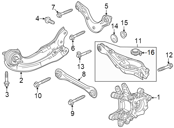 Rear suspension. Suspension components.