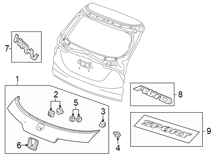 6Lift gate. Exterior trim.https://images.simplepart.com/images/parts/motor/fullsize/4452685.png