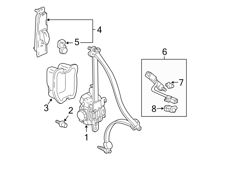 4RESTRAINT SYSTEMS. FRONT SEAT BELTS.https://images.simplepart.com/images/parts/motor/fullsize/4455317.png