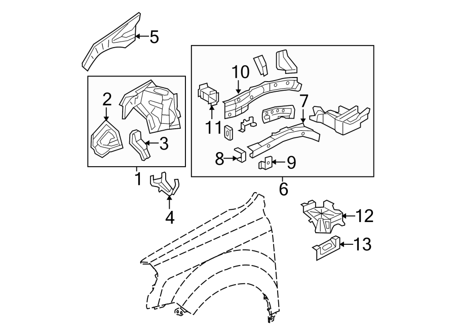 FENDER. STRUCTURAL COMPONENTS & RAILS.