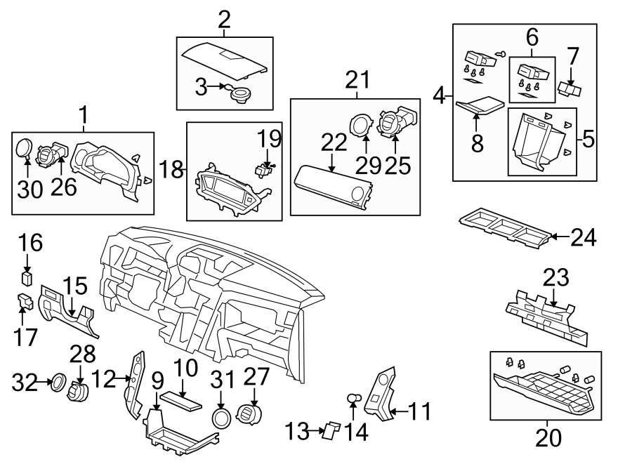 INSTRUMENT PANEL COMPONENTS.