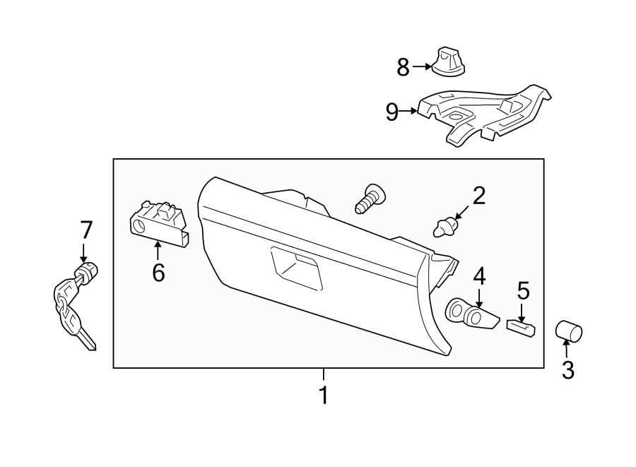 9INSTRUMENT PANEL. GLOVE BOX.https://images.simplepart.com/images/parts/motor/fullsize/4456325.png