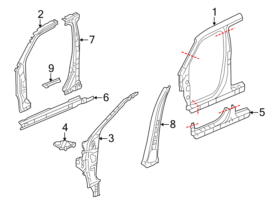 3PILLARS. ROCKER & FLOOR. APERTURE PANEL. CENTER PILLAR. HINGE PILLAR.https://images.simplepart.com/images/parts/motor/fullsize/4456455.png