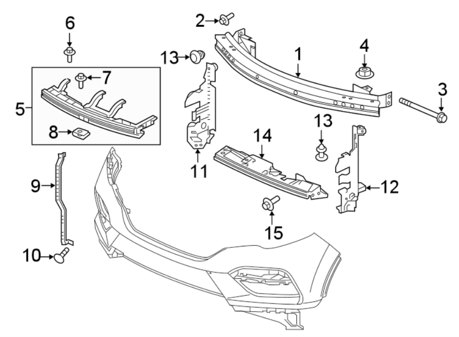 1FRONT BUMPER. BUMPER & COMPONENTS.https://images.simplepart.com/images/parts/motor/fullsize/4457015.png