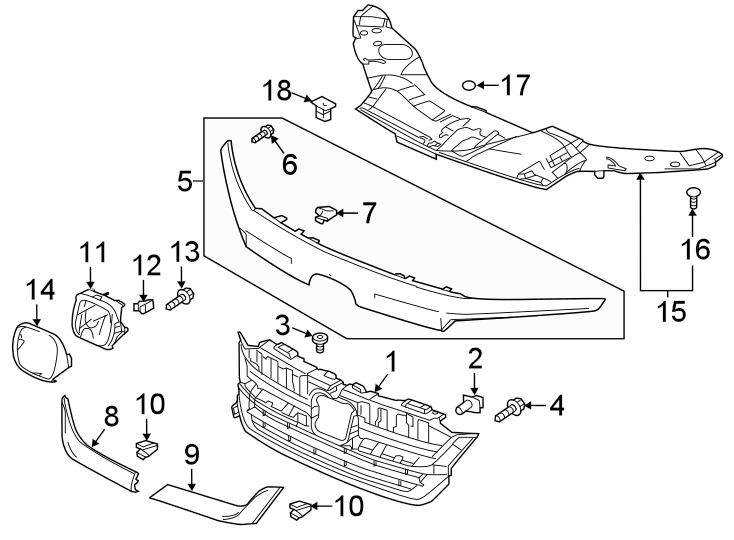 18GRILLE & COMPONENTS.https://images.simplepart.com/images/parts/motor/fullsize/4457027.png