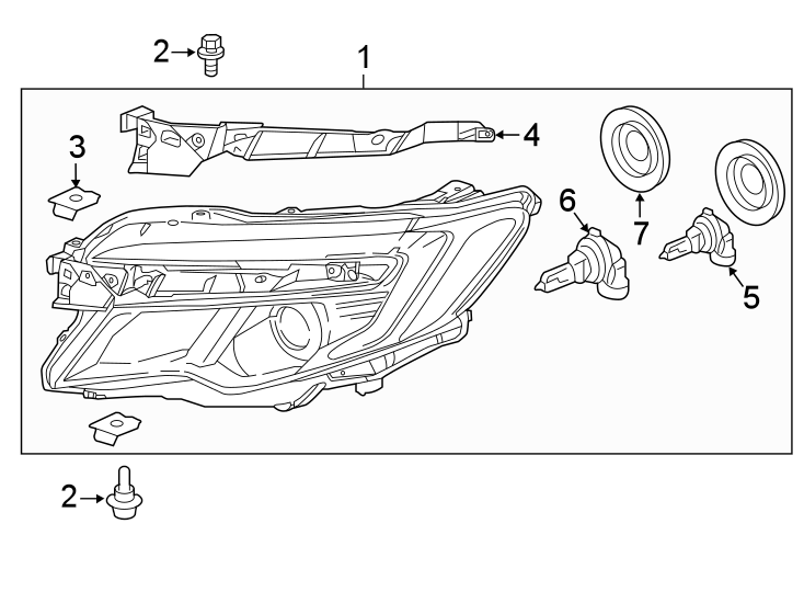 FRONT LAMPS. HEADLAMP COMPONENTS.