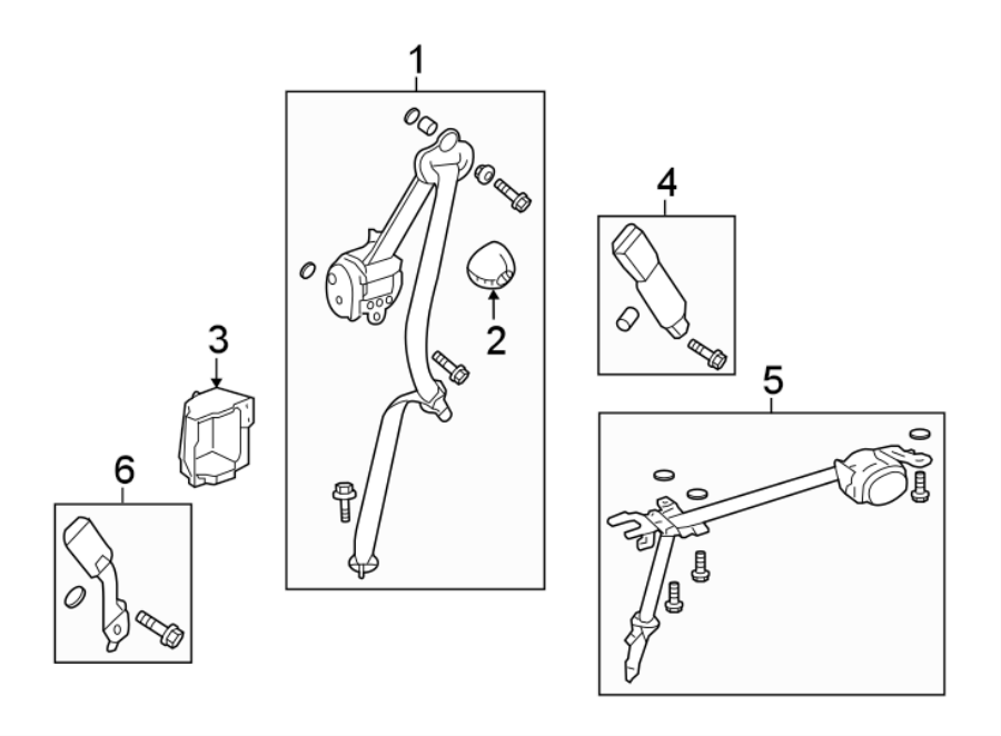 RESTRAINT SYSTEMS. SECOND ROW SEAT BELTS.