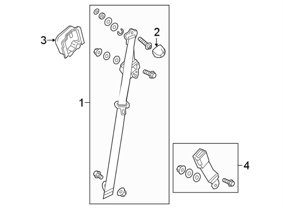 RESTRAINT SYSTEMS. SECOND ROW SEAT BELTS.