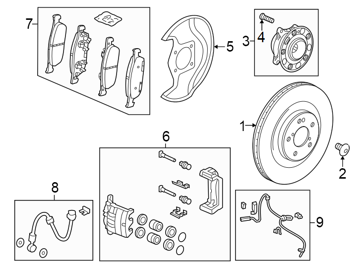 9Front suspension. Brake components.https://images.simplepart.com/images/parts/motor/fullsize/4458180.png