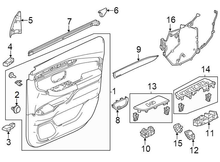 3Front door. Interior trim.https://images.simplepart.com/images/parts/motor/fullsize/4458420.png