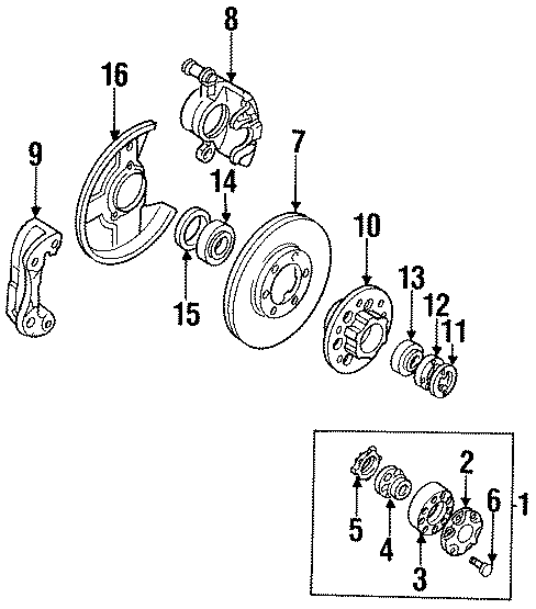 FRONT SUSPENSION. BRAKE COMPONENTS.