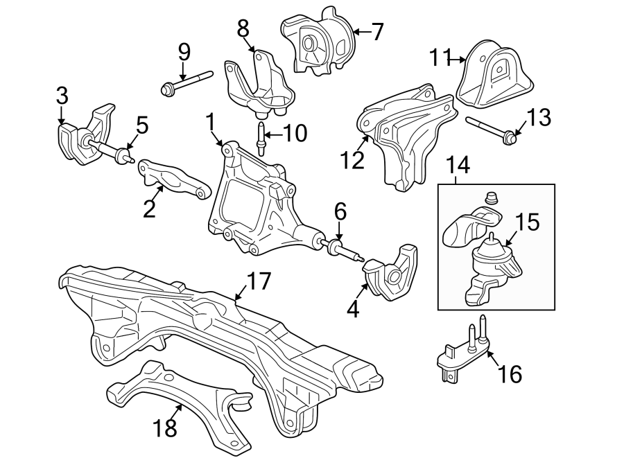 ENGINE / TRANSAXLE. ENGINE & TRANS MOUNTING.