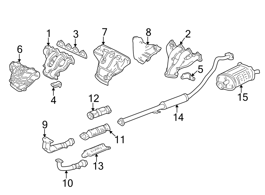 EXHAUST SYSTEM. EXHAUST COMPONENTS.