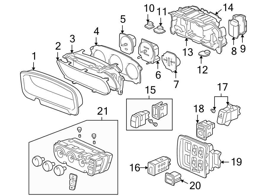 INSTRUMENT PANEL. CLUSTER & SWITCHES.