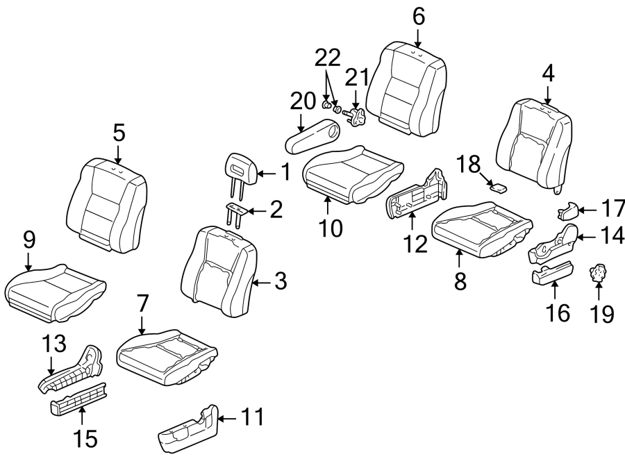 SEATS & TRACKS. FRONT SEAT COMPONENTS.