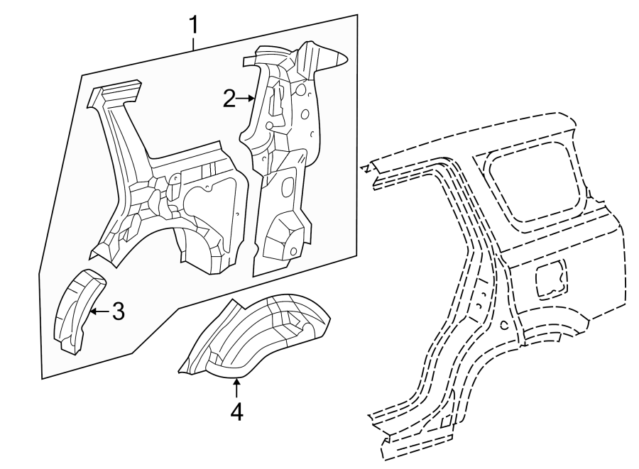 QUARTER PANEL. INNER STRUCTURE.